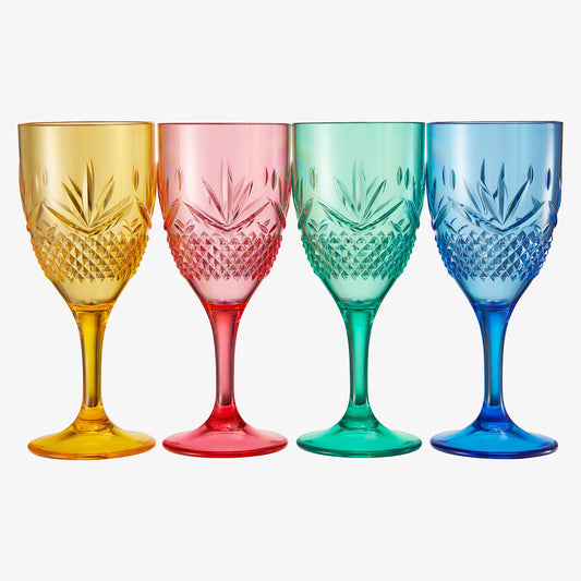 Onix Acrylic Crystal Stemmed Wine Glass Set Of 4