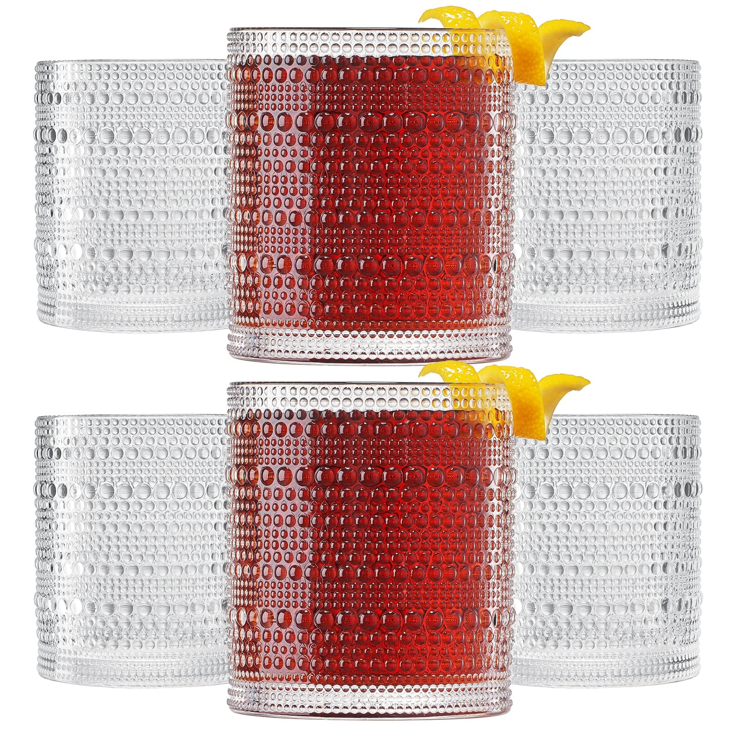 Barcelona Acrylic Hobnail Lowball Glass Set of 6