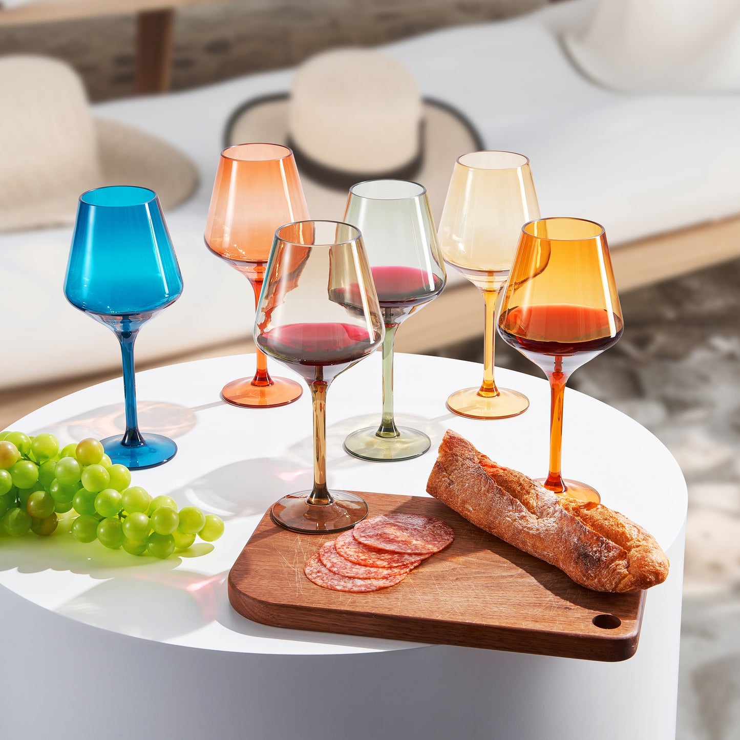 Eze Acrylic Stemmed Wine Glassware Set of 12