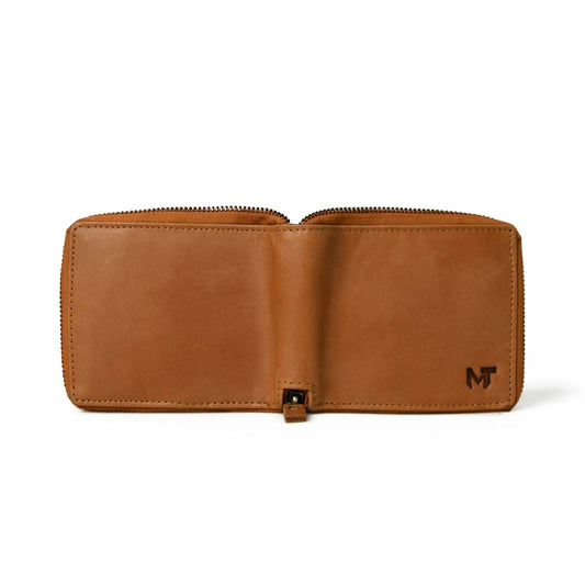 Adams bi-fold wallet tan brown leather, two wallets shown on Tampa Home & Garden Store