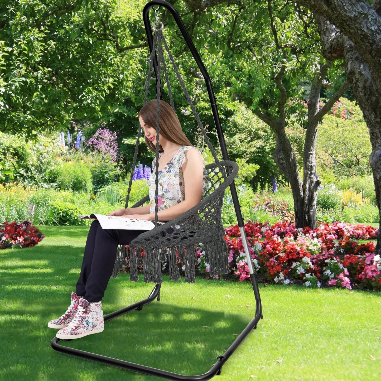 Adjustable Hammock Chair Stand Steel Frame - Tampa Home & Garden Store