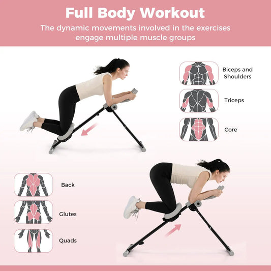 DirectDeals Adjustable Abdominal Trainer Foldable Ab Cruncher in black with gray rollers on Tampa Home & Garden Store