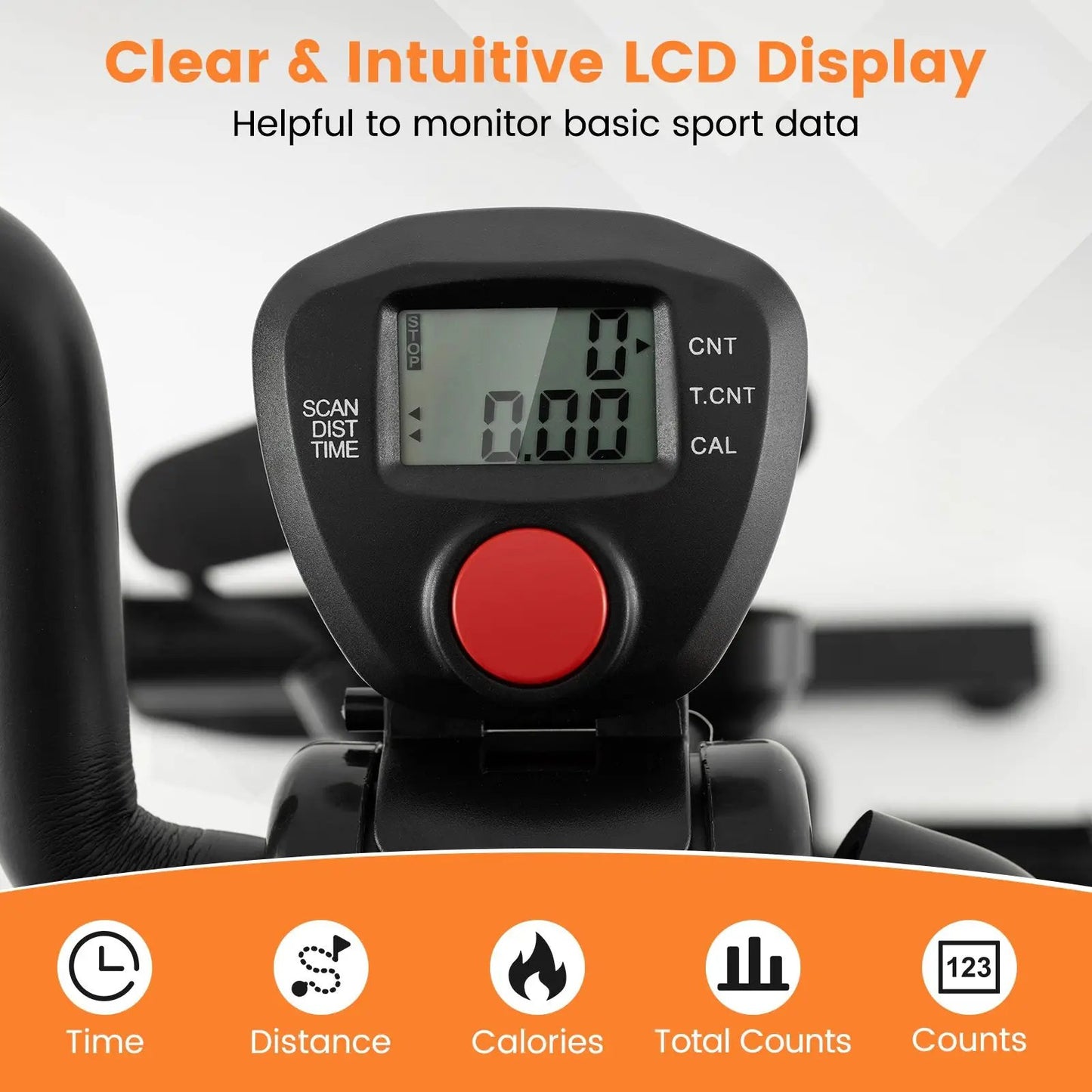 Adjustable LCD Pedal Exercise Bike with Massage, black console and red button by DirectDeals on Tampa Home & Garden Store