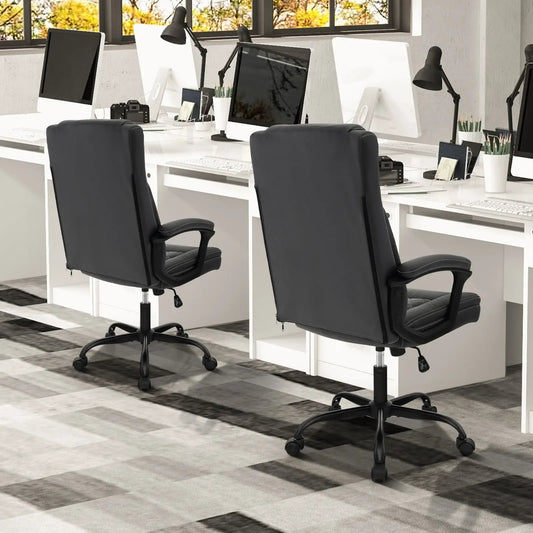 DirectDeals high-back ergonomic executive chair with headrest, black, wheeled office chair pair on Tampa Home & Garden Store