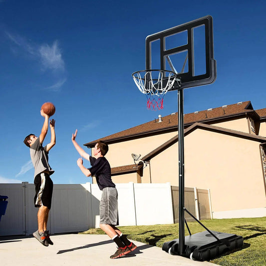 Adjustable portable basketball hoop stand with shatterproof backboard and wheeled base on Tampa Home & Garden Store