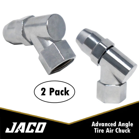 JACO angled tire air chuck 1/4 in NPT, chrome finish, 2-pack on Tampa Home & Garden Store