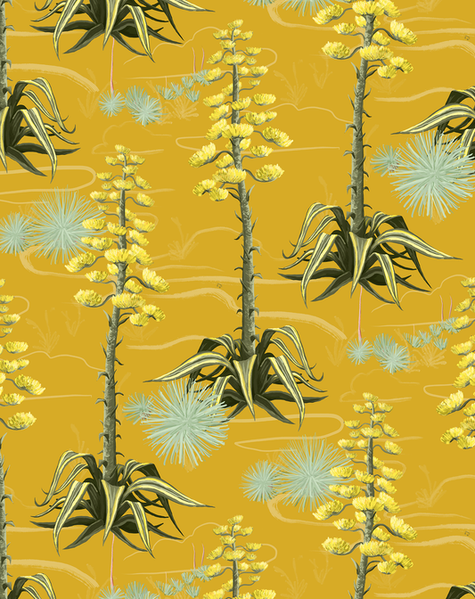 Agave Valley Wallpaper, yellow - Tampa Home & Garden Store