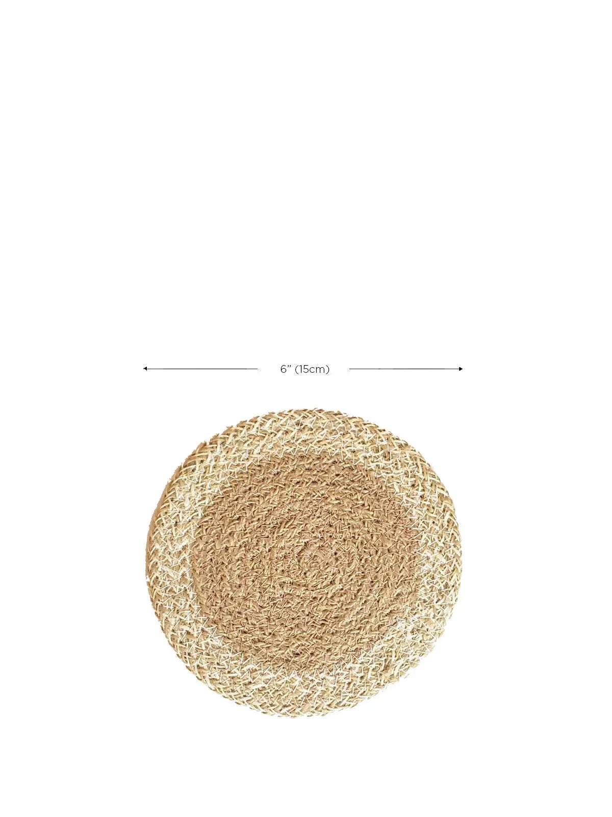 Agora Coaster Trivet set of 4, natural jute round protectors by KORISSA on Tampa Home & Garden Store