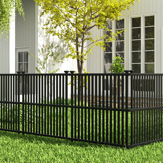 Air Conditioner Fence Panel with Metal Ground Stakes for Outside-Black - Tampa Home & Garden Store