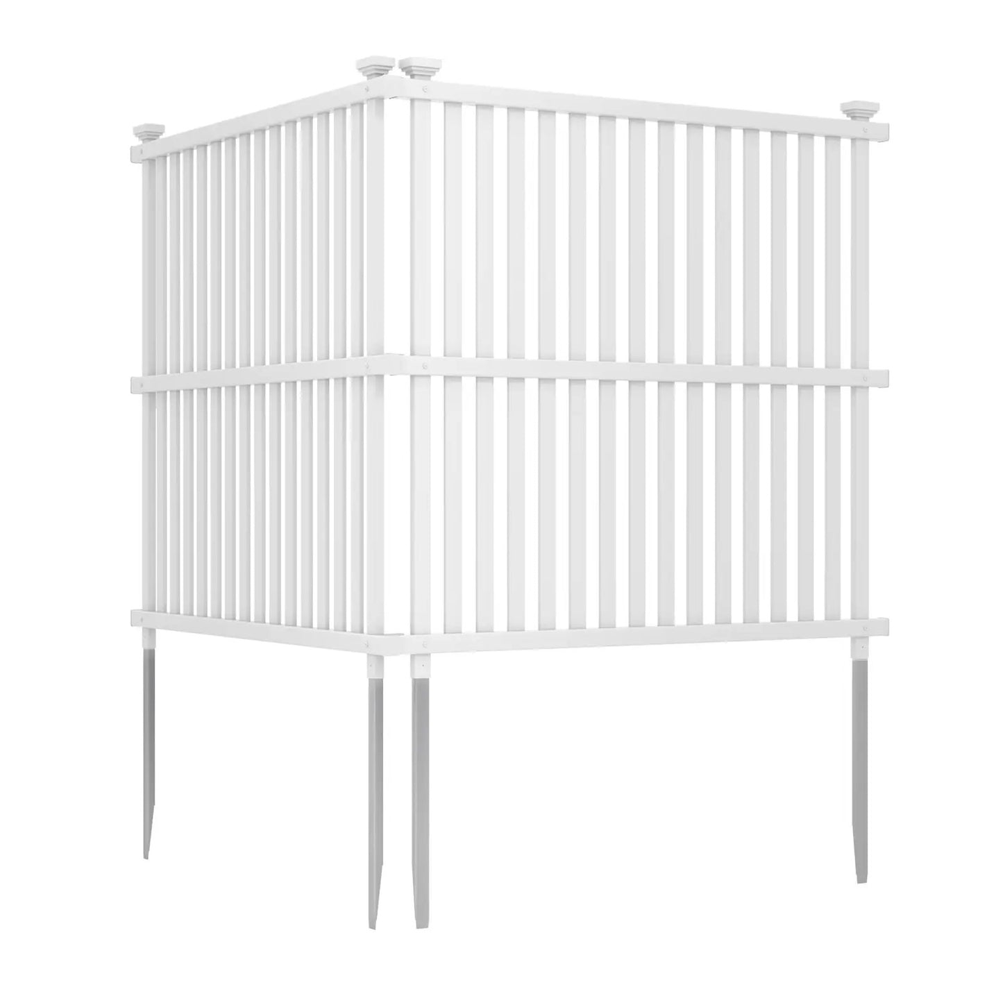 Air Conditioner Fence Panel with Metal Ground Stakes for Outside-Black - Tampa Home & Garden Store