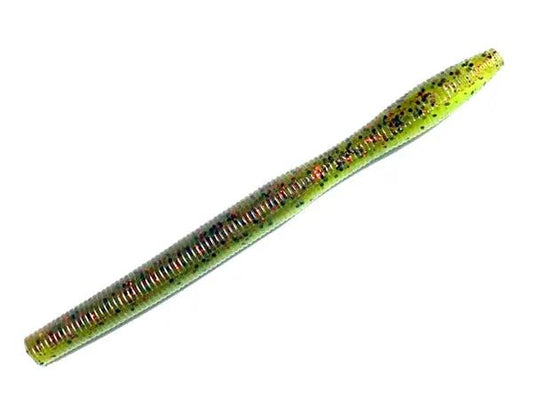 GrandeBass Airtail Stick 5.25in soft plastic fishing lure olive-green with dark speckles on Tampa Home & Garden Store