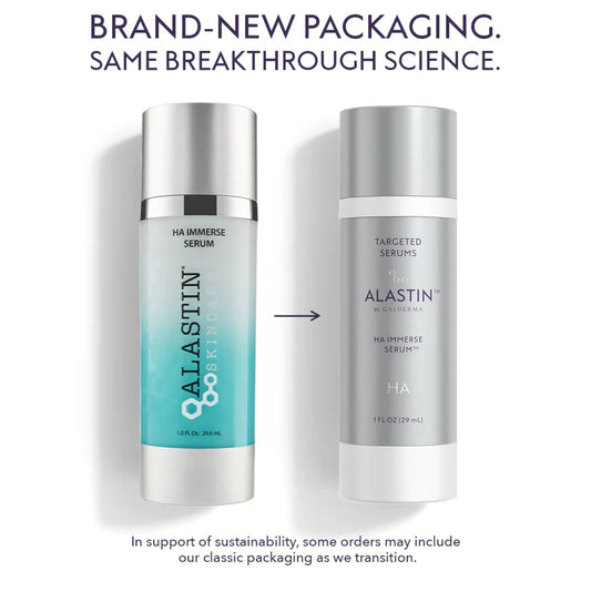 Two Alastin HA Immerse Serum bottles with blue gradient and silver packaging on Tampa Home & Garden Store
