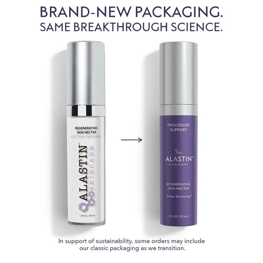 Alastin Regenerating Skin Nectar white bottle and Procedure Support purple bottle, 1 oz each on Tampa Home & Garden Store
