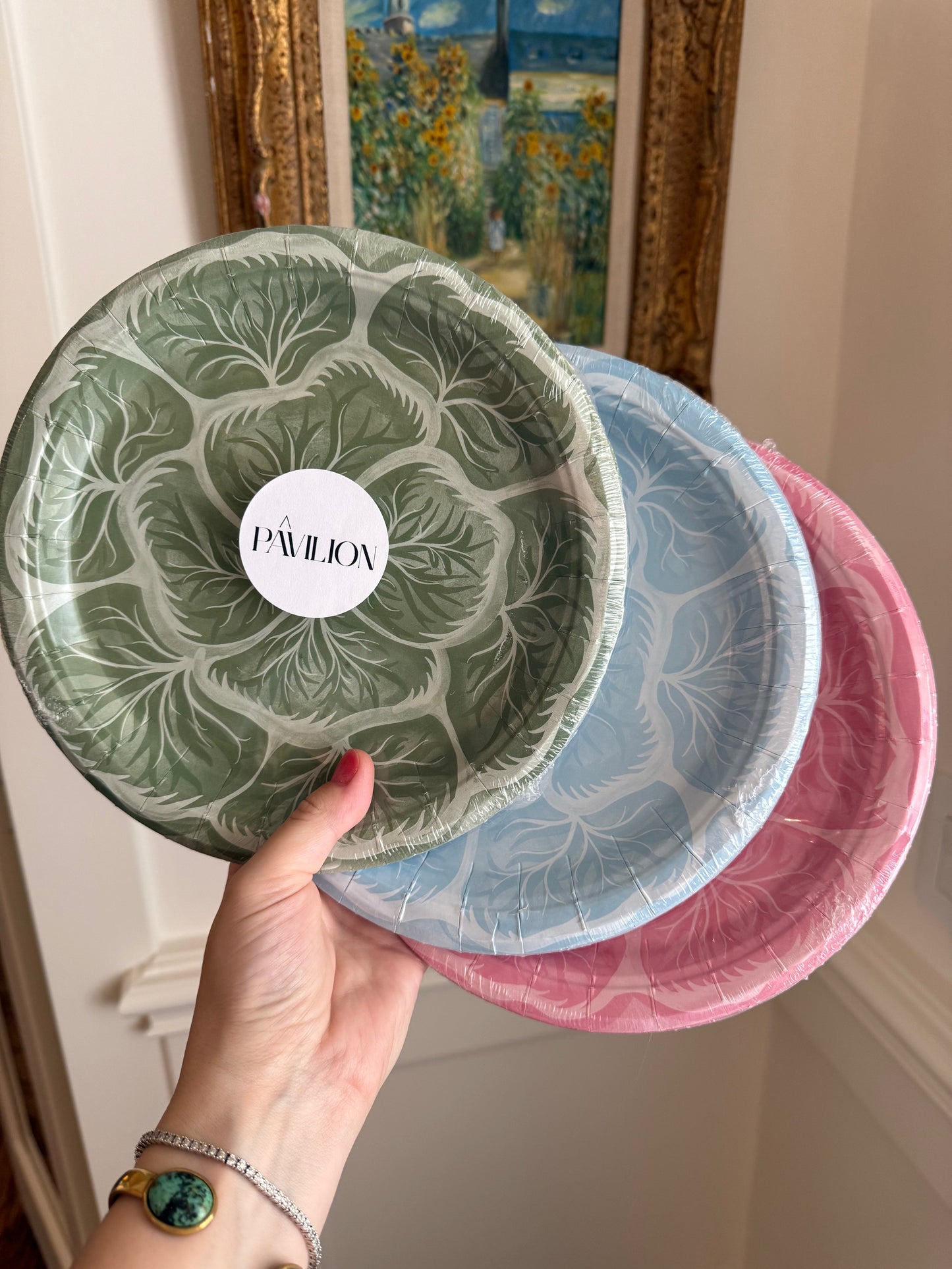 Alice Blue Cabbage Dessert Paper Plate - 8 pack - Tampa Home & Garden Store