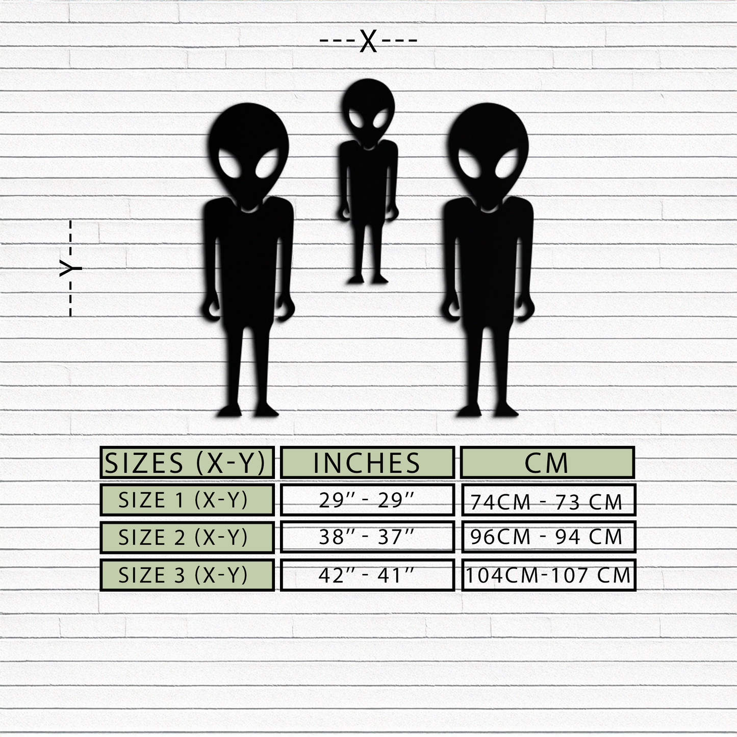 Alien Trio Metal Wall Art - Futuristic Sci-Fi Themed Wall Decor - KAF097 - Tampa Home & Garden Store