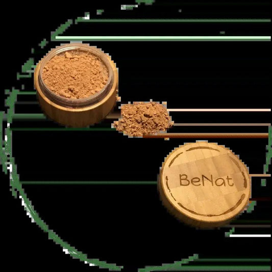 Loose bronzer powder in BeNat bamboo compact, warm tan vegan makeup by Elevate Marketplace on Tampa Home & Garden Store