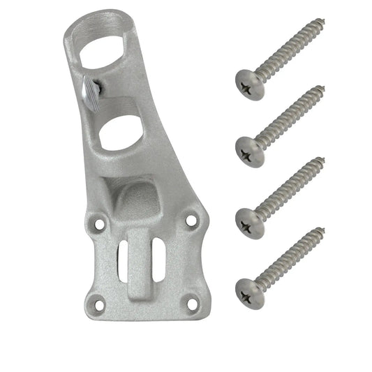 Aluminum 1 inch flagpole bracket silver with mounting screws by Flagman of America on Tampa Home & Garden Store