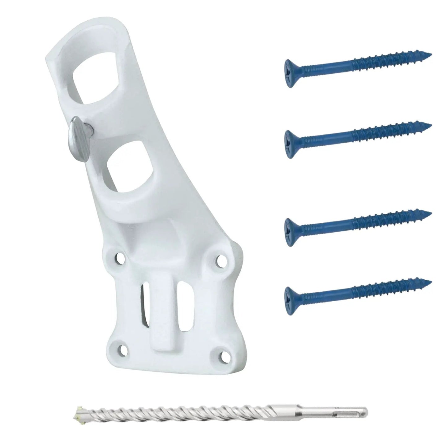 Aluminum flagpole bracket 1 in white with 4 mounting screws by Flagman of America on Tampa Home & Garden Store