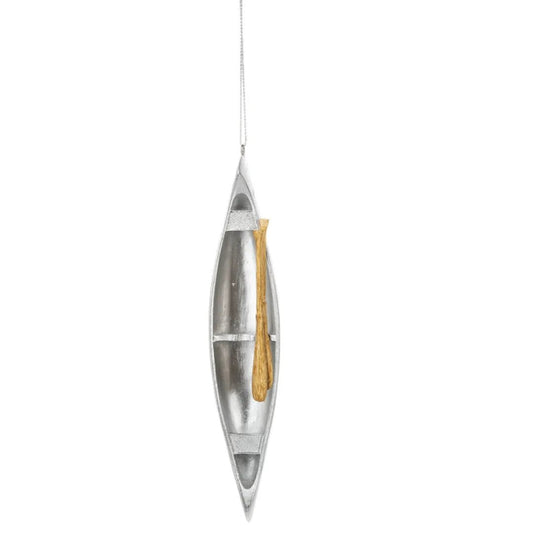 Hand Painted Aluminum Canoe Ornament with wooden paddle by The Country Christmas Loft on Tampa Home & Garden Store