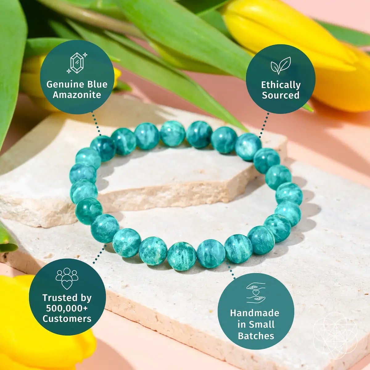 Empire of Her Own Premium Blue Amazonite Bracelet turquoise beads by Conscious Items on Tampa Home & Garden Store