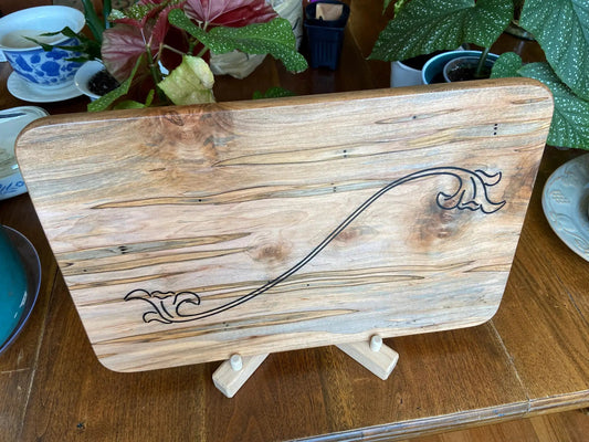 Ambrosia Maple Charcuterie Board with Resin Inlay, natural wood serving tray on Tampa Home & Garden Store