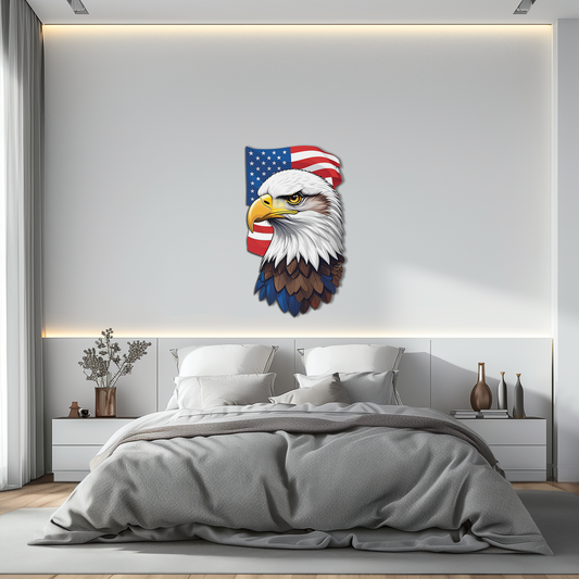 American Eagle Metal Wall Art – Patriotic UV Printed Decor-KAFUVM003 - Tampa Home & Garden Store