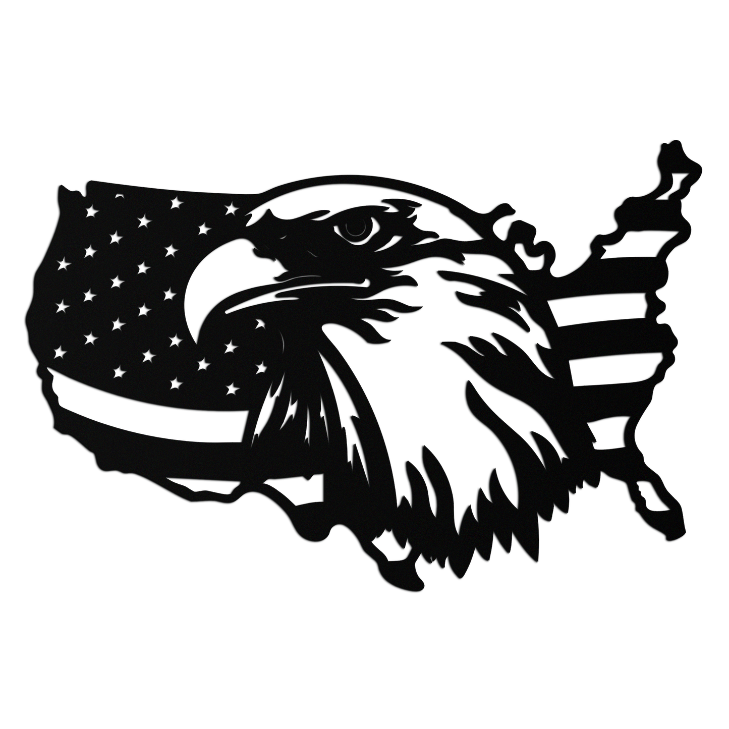 American Flag Eagle Silhouette Metal Wall Art – Patriotic USA Decor for Home & Office- KAF497 - Tampa Home & Garden Store