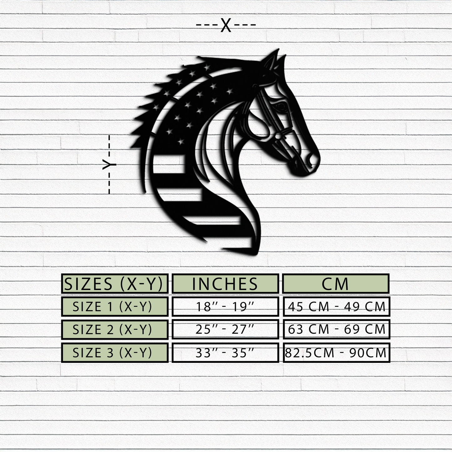 American Flag Horse Head Metal Wall Art – Patriotic Black Steel Equine Decor for Home, Barn and Ranch Interiors- KAF445 - Tampa Home & Garden Store