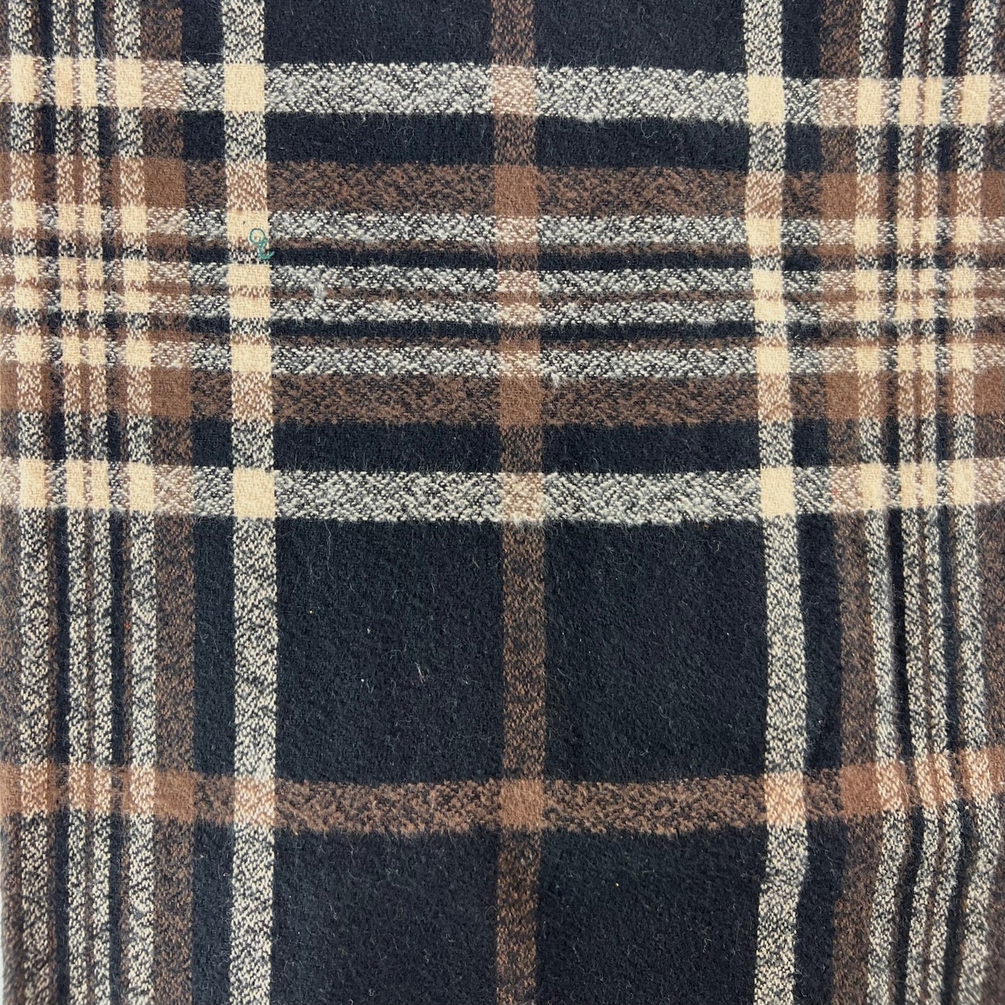 An Autumn Evening Plaid - Deep Rich Tones of Black, Milk Chocolate and Creamy White Plaid Flannel Infinity or Blanket Scarf - Tampa Home & Garden Store