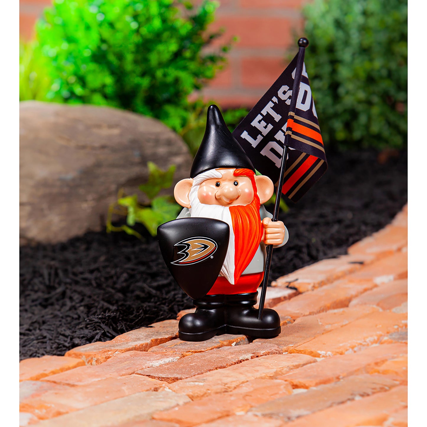 Anaheim Ducks, Flag Holder Gnome - Tampa Home & Garden Store