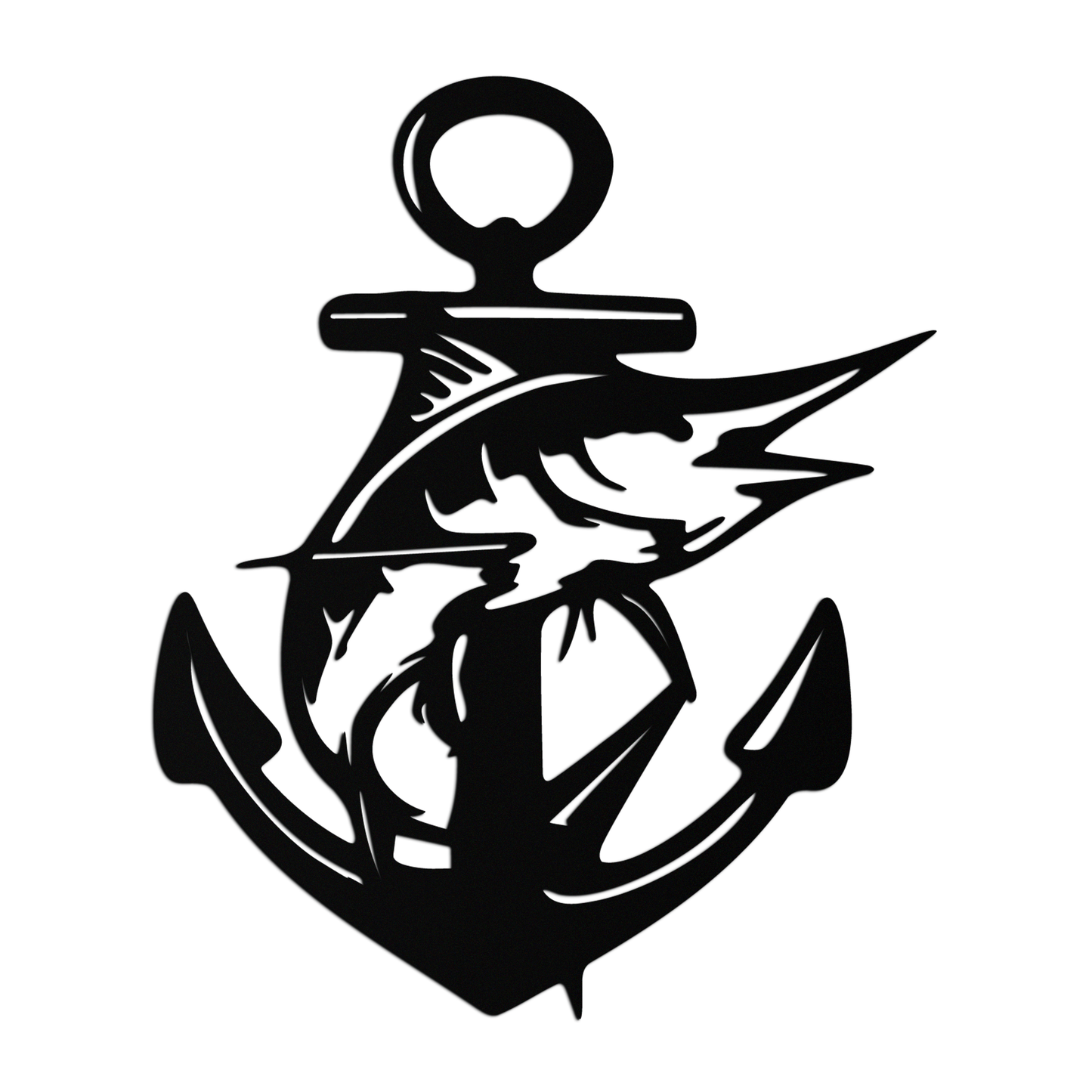 Anchor and Fish Metal Wall Art – Nautical-Inspired Design for Sea Lovers- KAF668 - Tampa Home & Garden Store