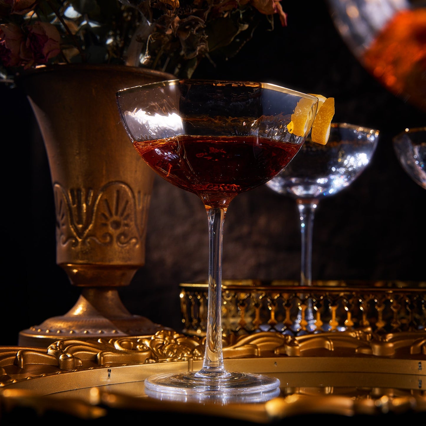 Architecture and Champagne Cocktail Coupe Set