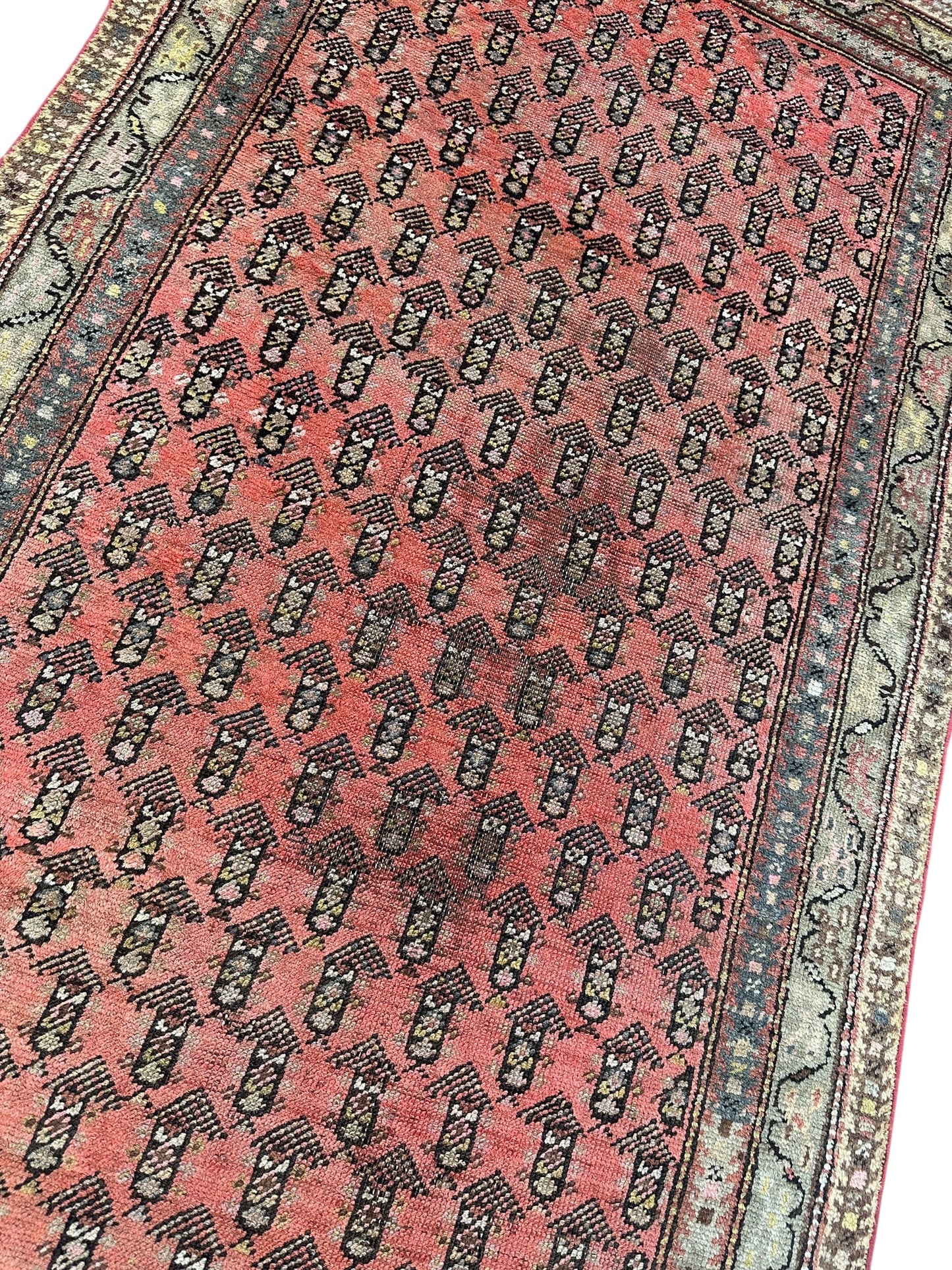 Antique Armenian Karabakh Wool Runner – 3’3” x 12’8” – Hand-Knotted Long Corridor Rug - Tampa Home & Garden Store