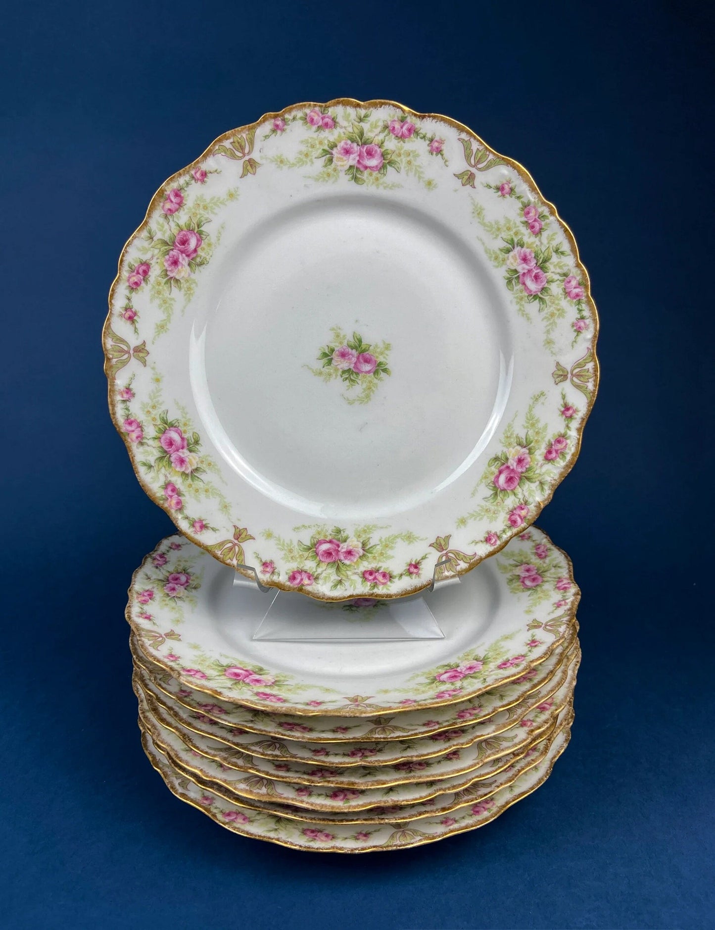 Antique Limoges Dinner Plates. Set of Eight Large Plates. Haviland & Co. Made in France. Luxurious Dining. Rare Find. French Country Living - Tampa Home & Garden Store