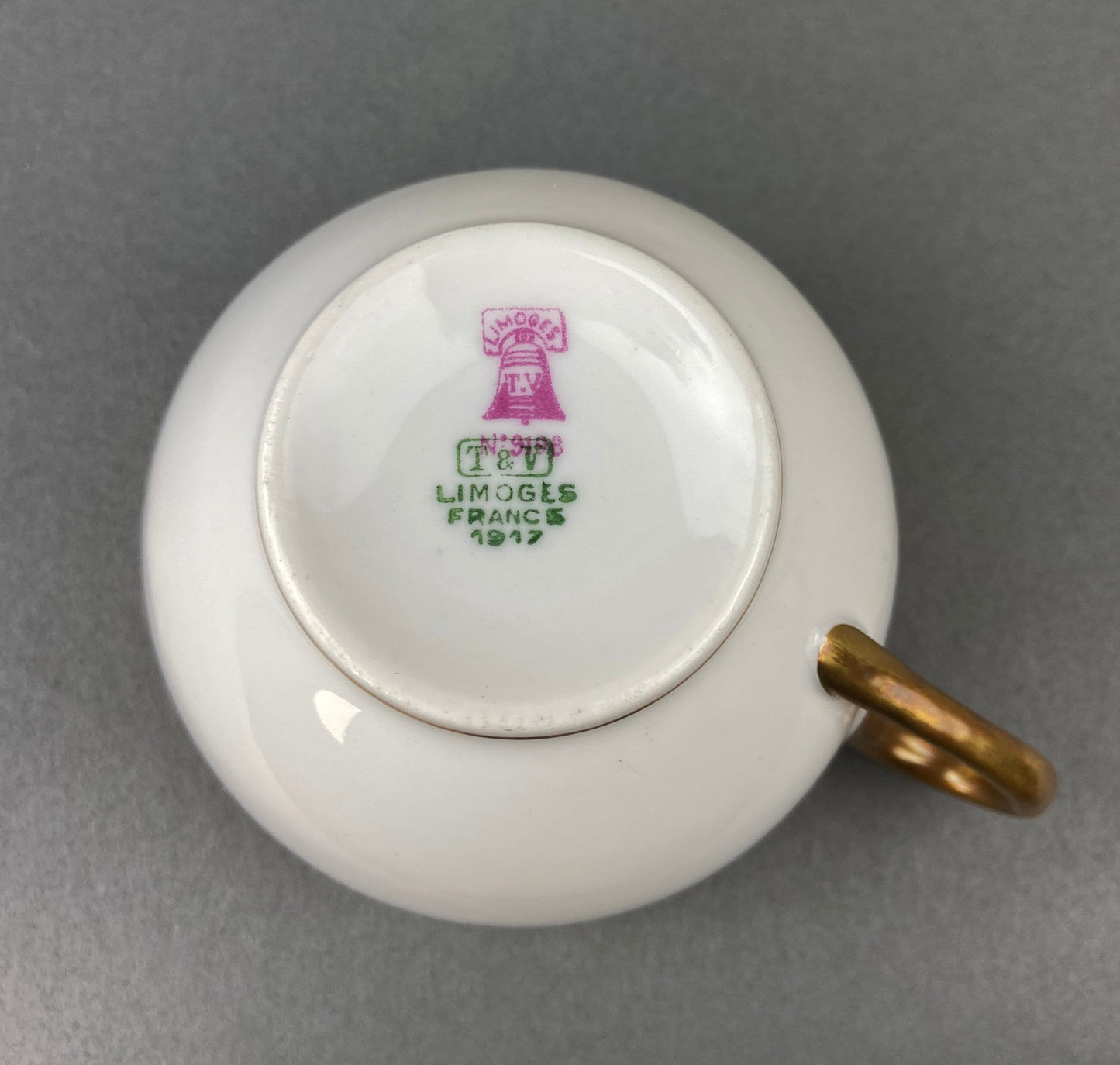 Antique Limoges Porcelain Tea Set. Set of Six Wedding Band Cups and Saucers, Teapot, Creamer and Sugar Bowl. Haviland, France. - Tampa Home & Garden Store