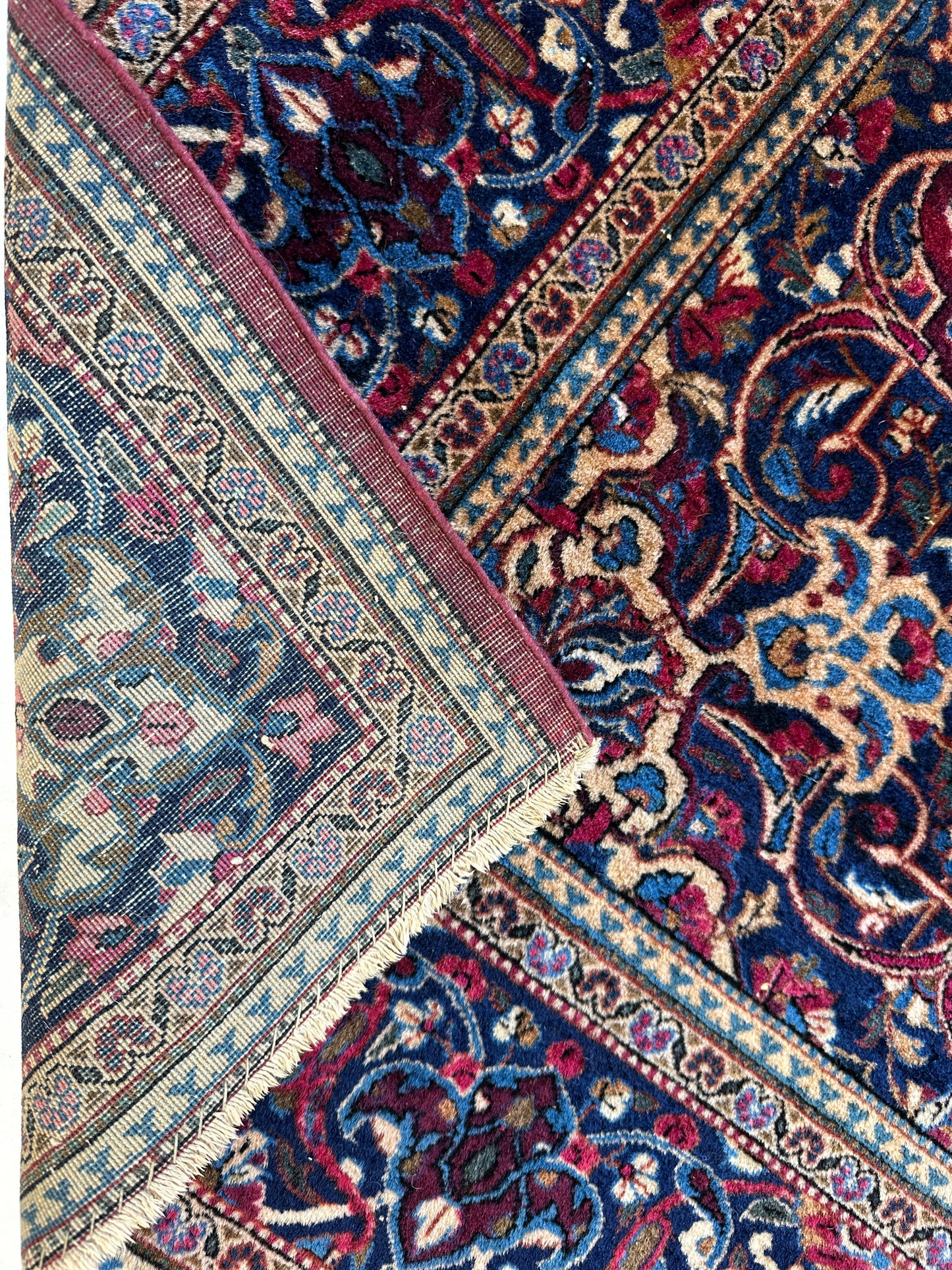 Antique Persian Kashan Debir Rug – 4’3” x 6’4” – Circa 1920s – Hand-Knotted Fine Wool - Tampa Home & Garden Store