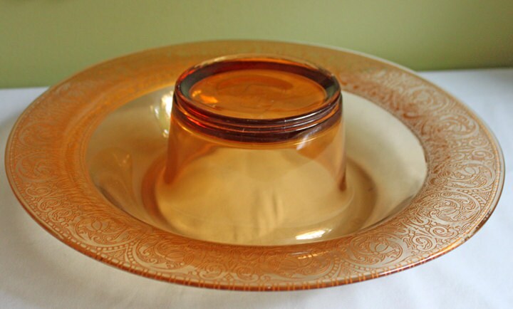 Antique Pink Glass Serving Plate with Center Handle & Black Rim. Delicate Gold Motif of Lotuses. Art Deco Cookies, Cupcakes, Sweets Platter. - Tampa Home & Garden Store