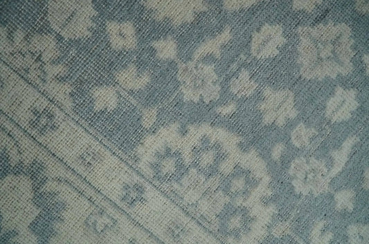 Antique Ivory and Charcoal Oushak 2x4 wool area rug hand-knotted texture on Tampa Home & Garden Store