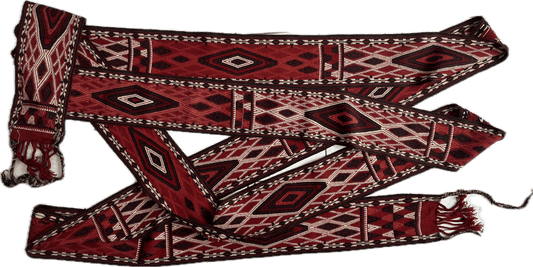 Antique Yomud tent band rug in red Turkmen weave with diamond motifs Rugistan on Tampa Home & Garden Store