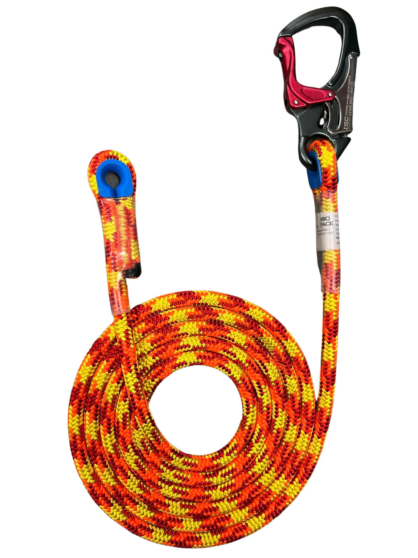 Arbo Space Huracan 11.5mm lanyard with ISC Snap Hook, bright orange-yellow braided rope on Tampa Home & Garden Store