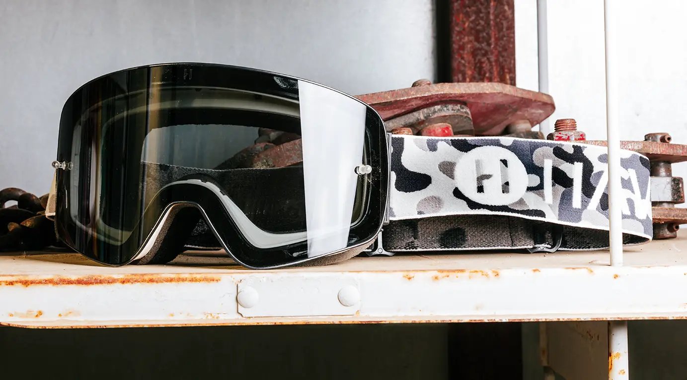 Arctic Camo Havoc Infinity Goggles with black frame and camo strap, mirrored lens on Tampa Home & Garden Store