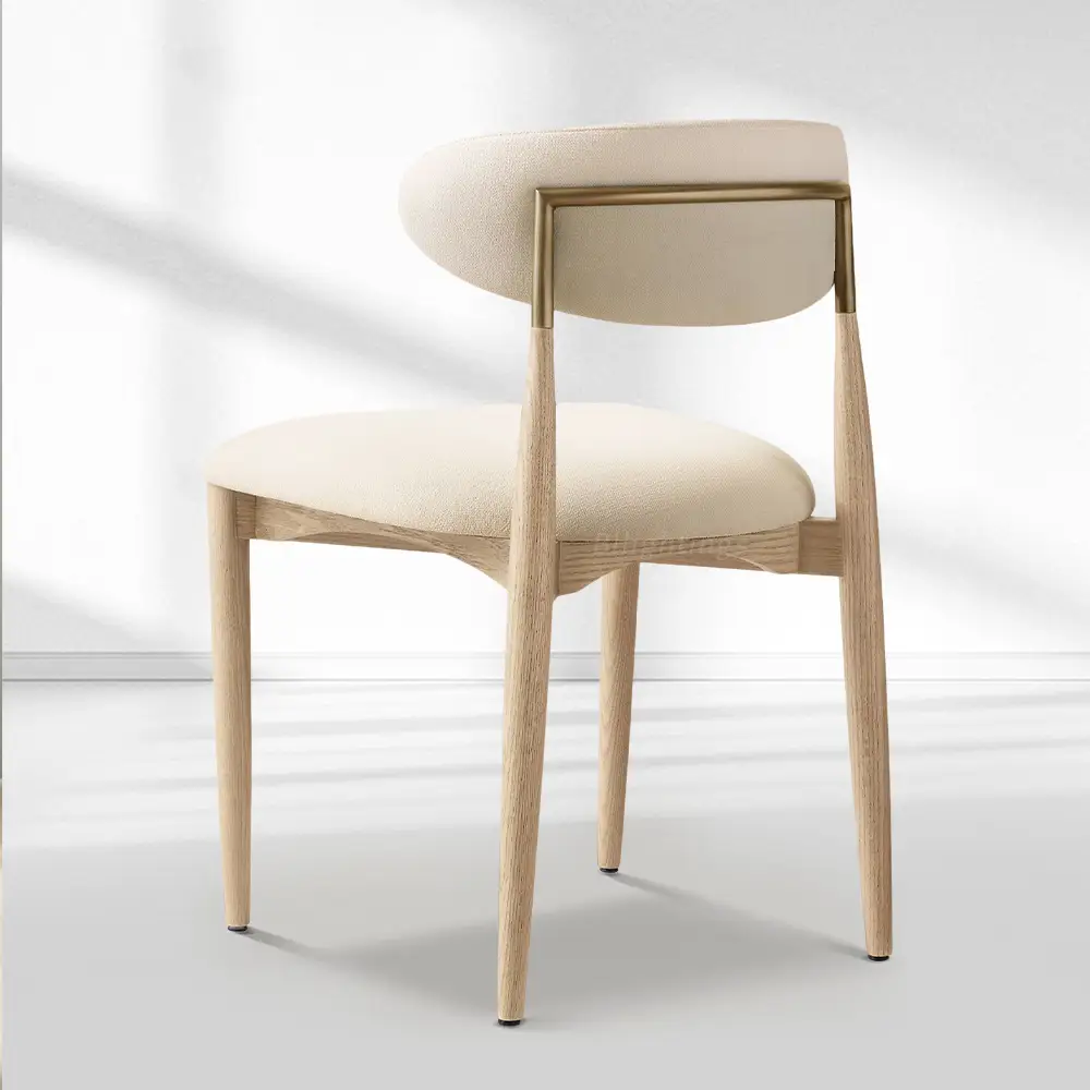 Vegan Leather Dining Chair with Oak Frame in natural beige, Moktan Sabai kitchen chair on Tampa Home & Garden Store