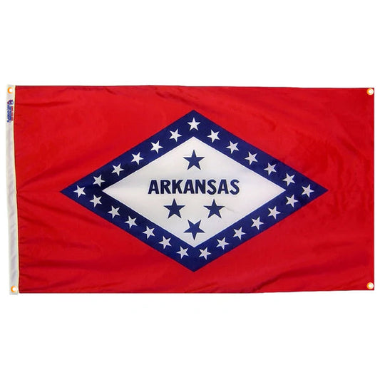 Arkansas Flag with Grommets Along the Edges for Wall Hanging - Tampa Home & Garden Store