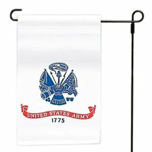 Army Garden Flag UV resistant nylon white flag featuring United States Army insignia and 1775 banner on Tampa Home & Garden Store