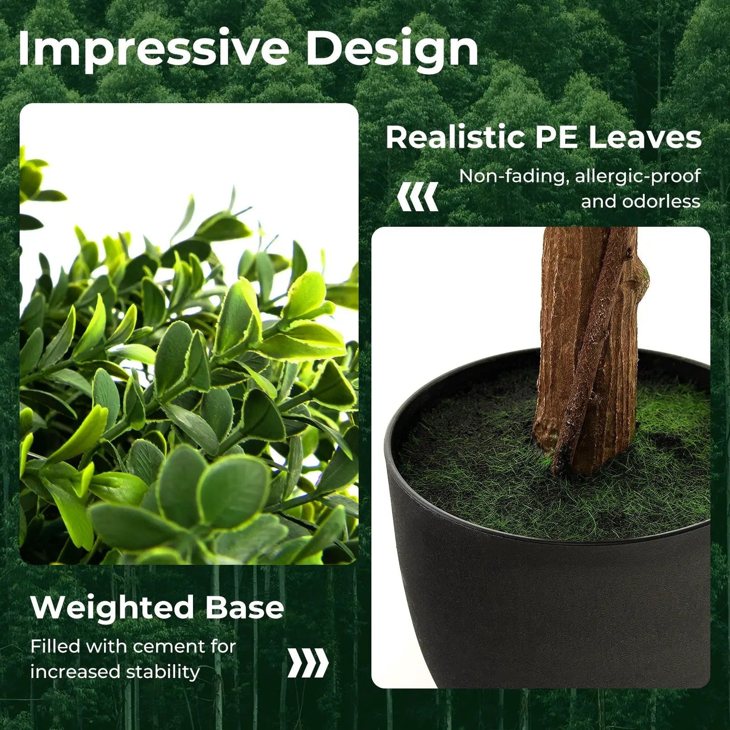 40 Inch Artificial Boxwood Topiary Ball Tree for Front Porch Patio Home-Green - Tampa Home & Garden Store
