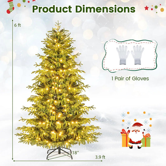 DirectDeals 6 ft Christmas tree with LED lights and PVC tips; includes 1 pair of gloves on Tampa Home & Garden Store