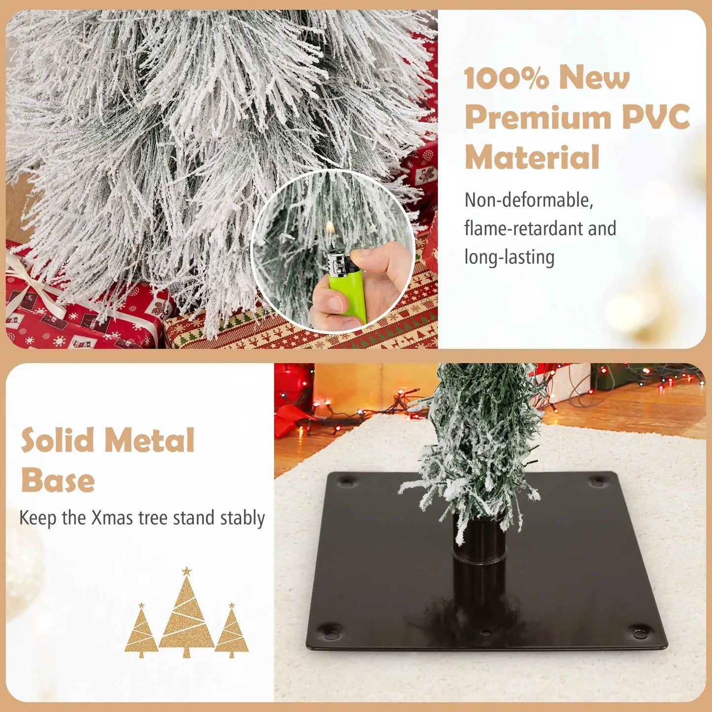 Artificial Christmas Tree Set of 3 with LED lights and snow-flocked tips PVC DirectDeals on Tampa Home & Garden Store