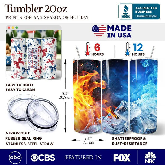 Coquette America 1776 Floral 20oz Tumbler