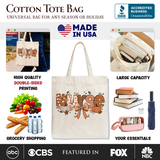 Nurse Coquette Fall Tote Bag and Cozy Pumpkins