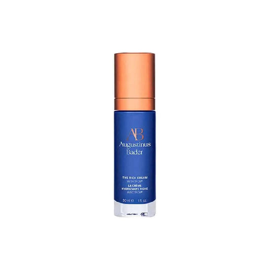 Augustinus Bader The Rich Cream facial moisturizer bottle in blue with copper cap on Tampa Home & Garden Store